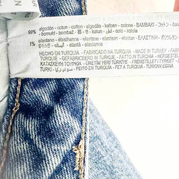 Zara Skinny High Rise Stretch Denim Jeans Ripped Straight Leg Size 4 - Picture 8 of 9